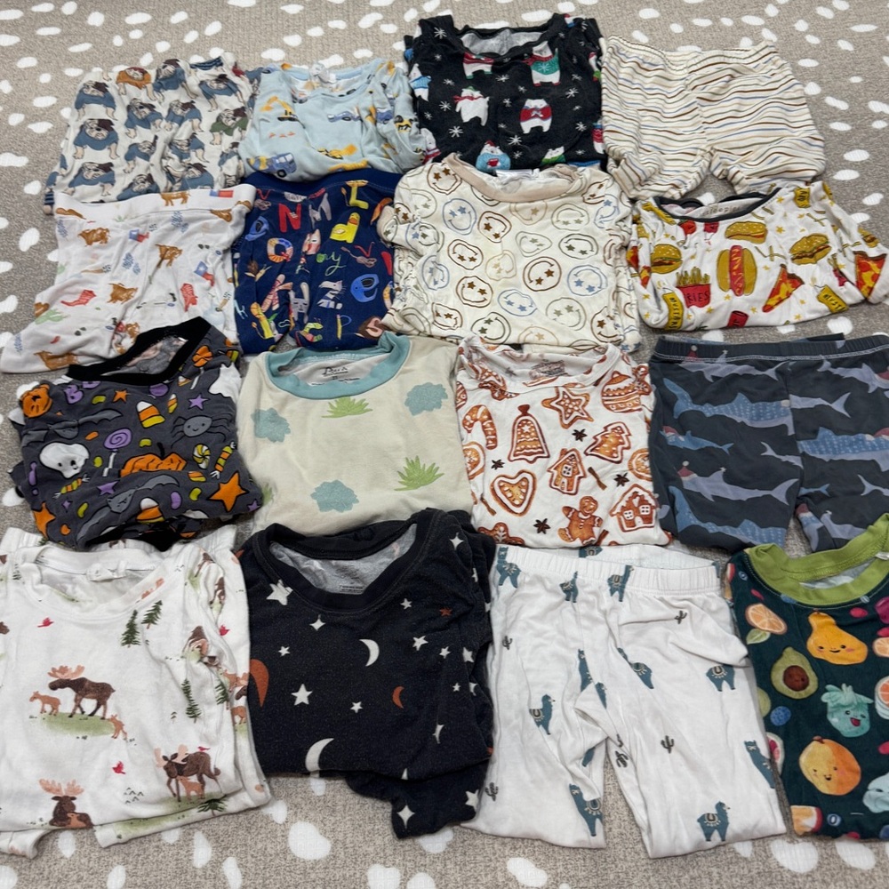 Lot of 20+ Bamboo Pajamas set long sleeve tee pants toddler baby boy kyte angel - Picture 15 of 15